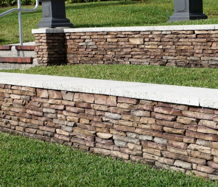 Retaining wall constructed by us